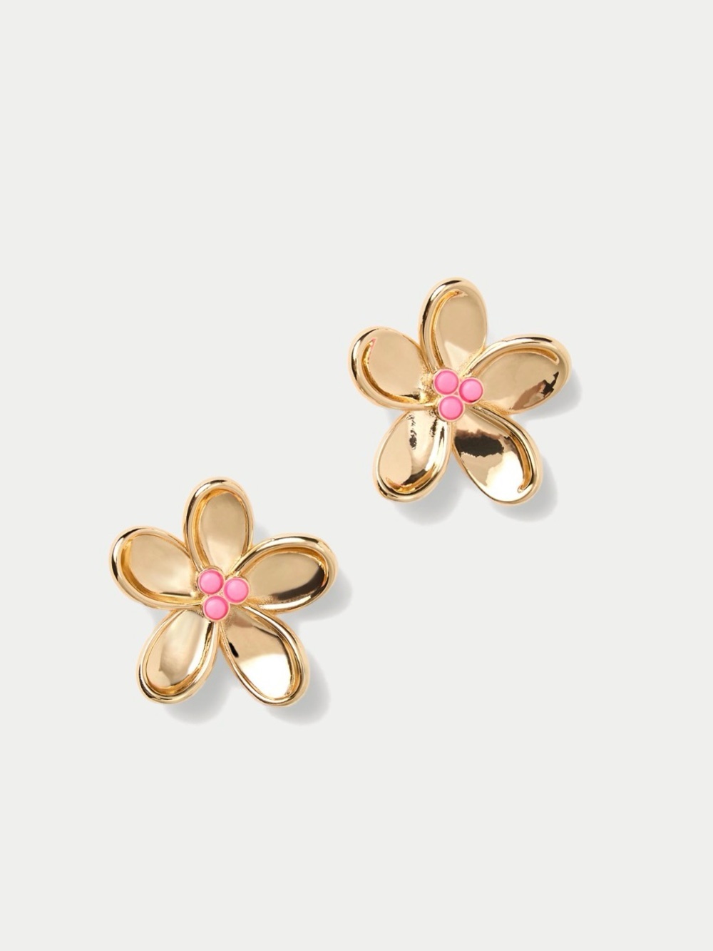 Lilly Pulitzer Poppyland Gold Flower Stud Earrings with Pink Center